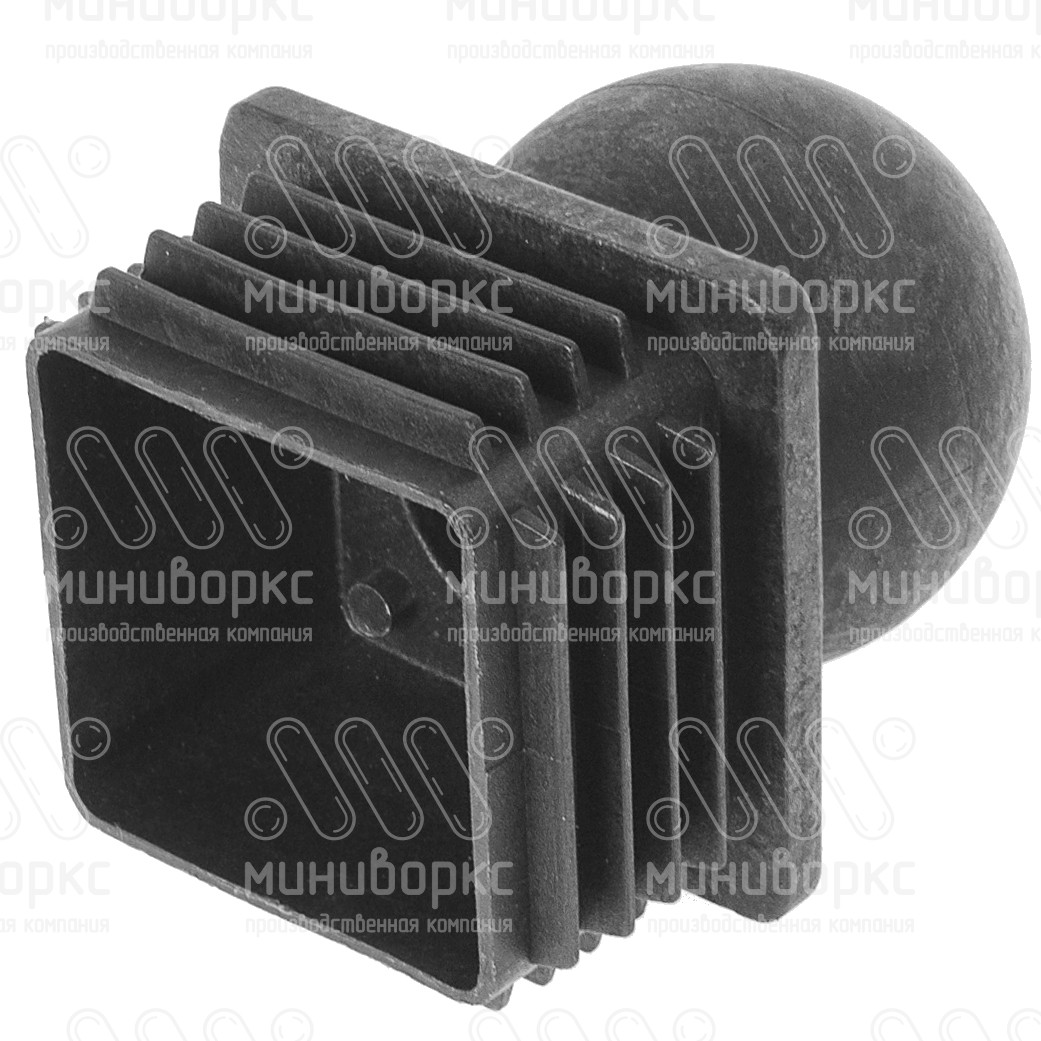 Заглушка квадратная 60х60, с шариком, декоративная, цвет черный – 60-60ШЧВ - 2