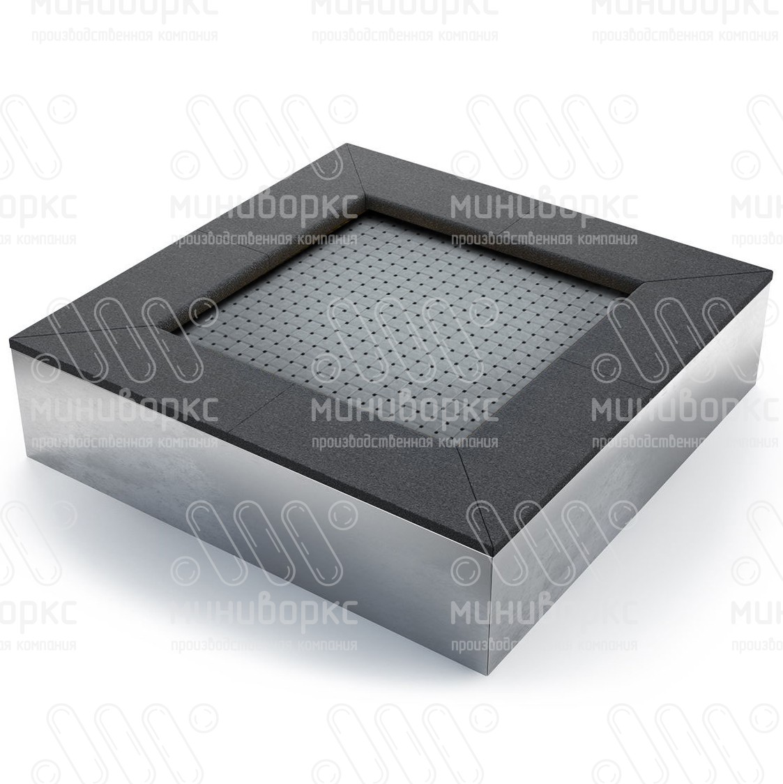 Батут квадратной формы, антивандальный, встраиваемый, для детских площадок, цвет черный/красный – S1000-3020/9005 - 6