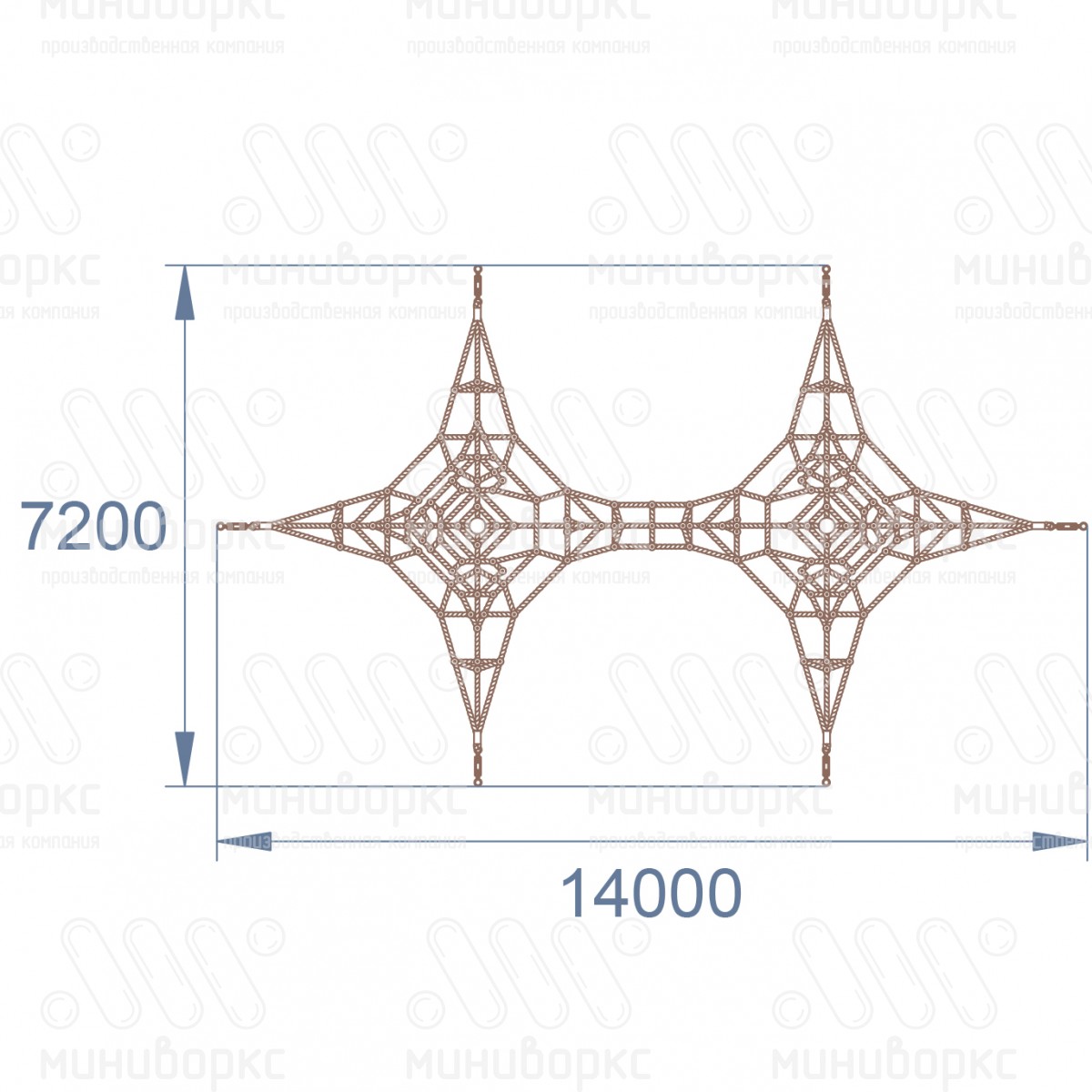 Канатные конструкции Пирамиды – P-0958-4w-Ral7016 | картинка 6