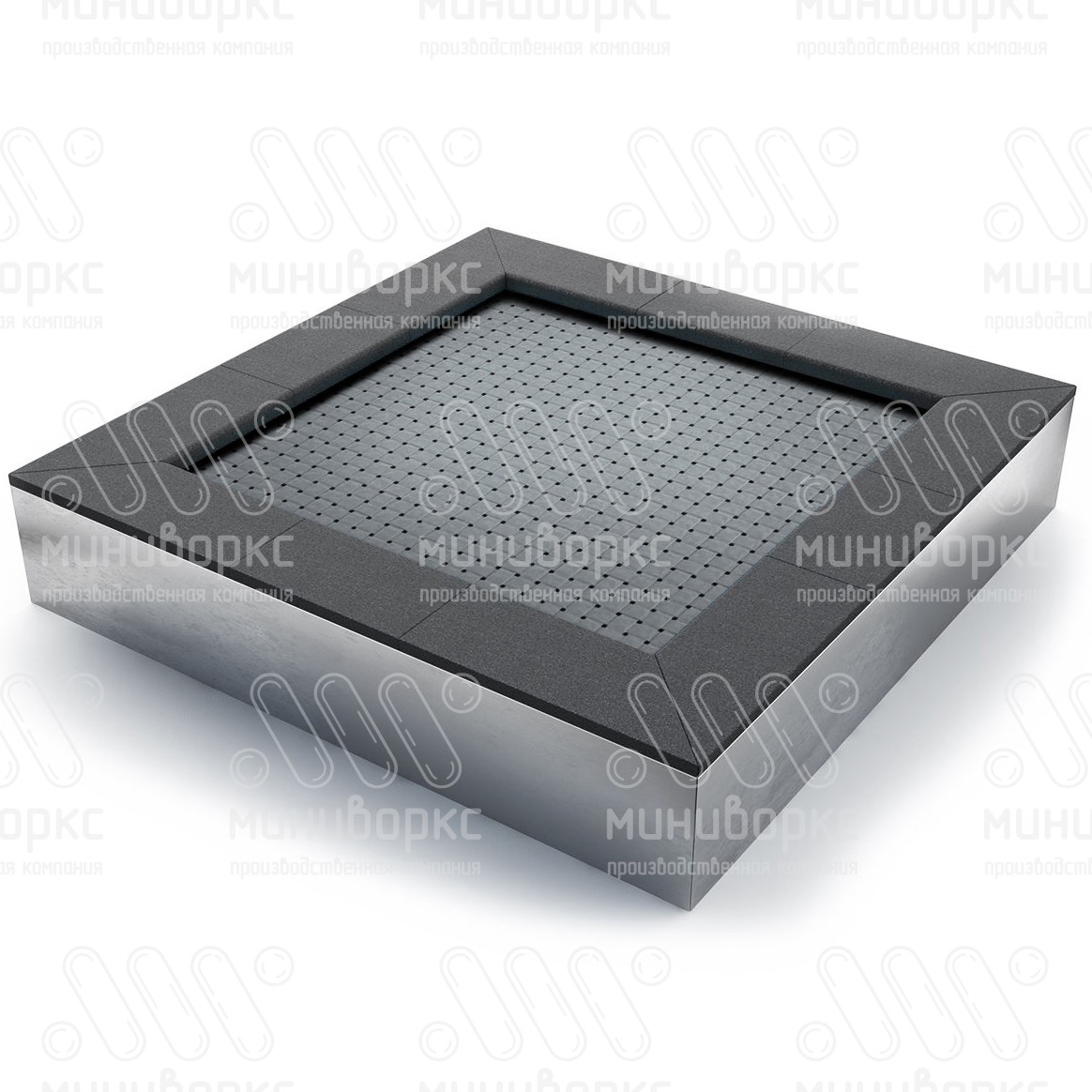 Батут квадратной формы, антивандальный, встраиваемый, для детских площадок, цвет черный/черный – S1500-9005/9005 - 6