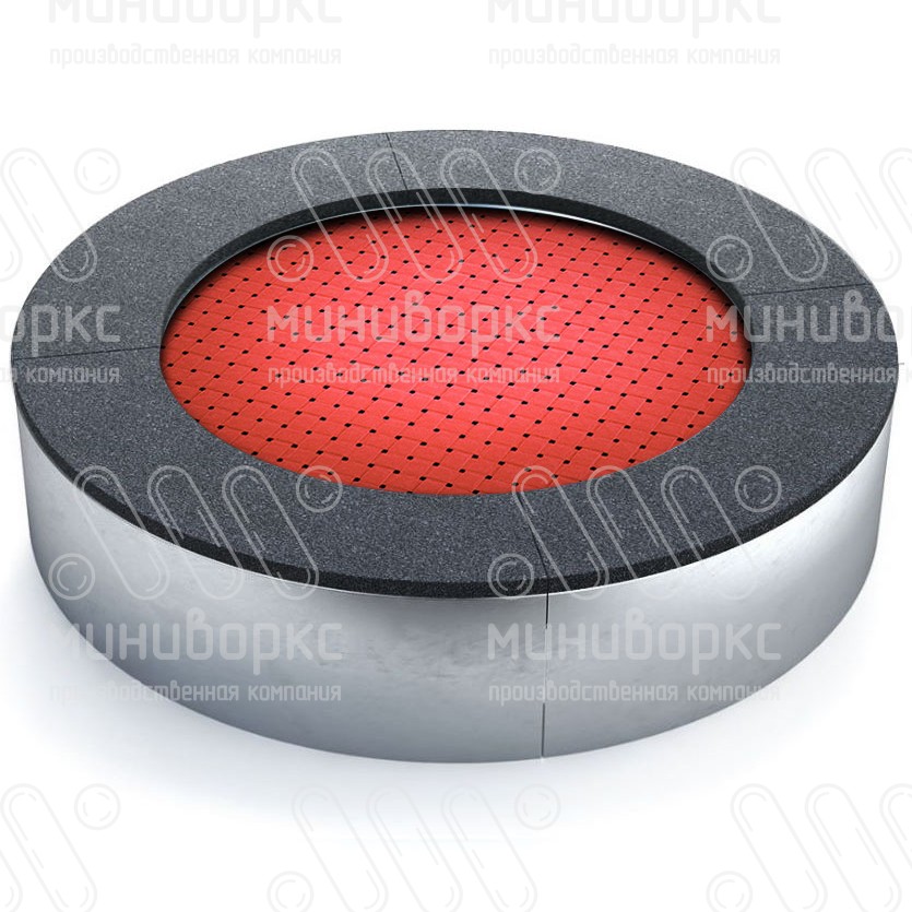 Батут круглой формы, антивандальный, встраиваемый, для детских площадок, цвет черный/голубой – C1200-5012/9005 - 2