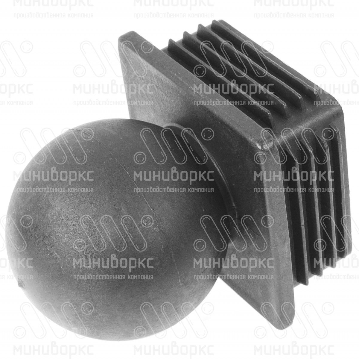 Заглушка квадратная 80х80, с шариком, декоративная, цвет черный – 80-80ШЧВ - 3