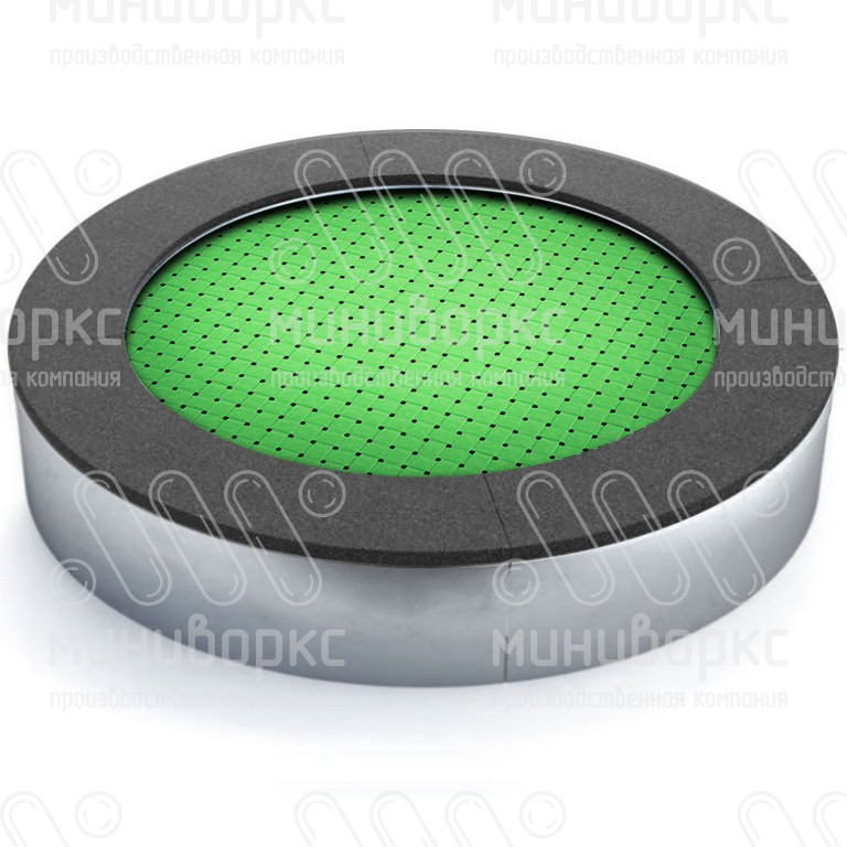 Батут круглой формы, антивандальный, встраиваемый, для детских площадок, цвет черный/серый – C1500-7024/9005 - 4